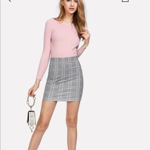 Plaid Print Bodycon Skirt